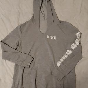 PINK sz lg hooded shirt